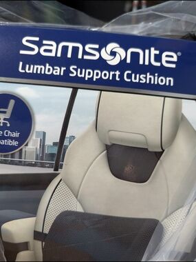 Samsonite Beige and Black Lumbar Support Cushion for Car Seats